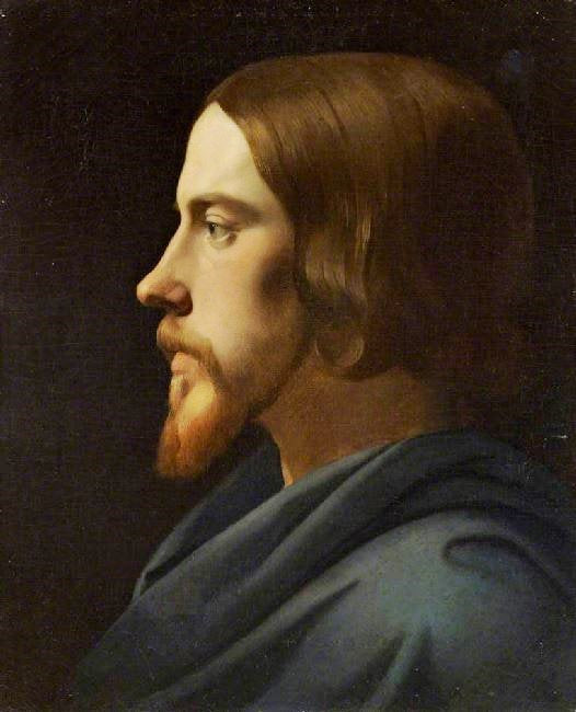Study For The Head Of Christ For La Madeleine, Paris (Eugene Buttura) by Paul Delaroche
