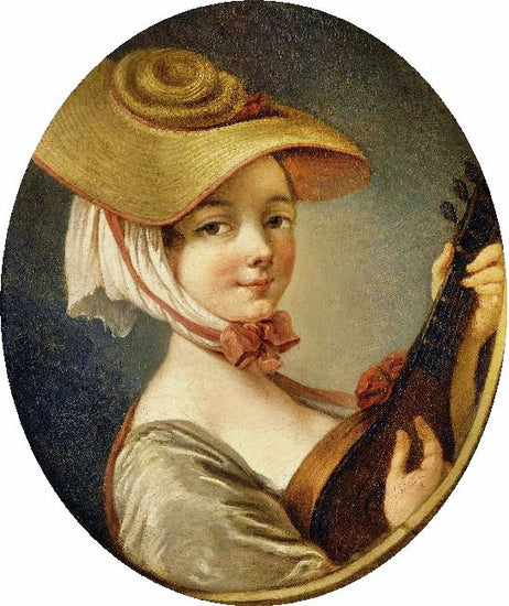 Woman With A Lute by Jean-Baptiste Deshays de Colleville