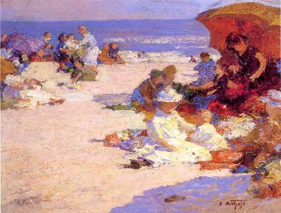 Picknickers On The Beach by Edward Potthast