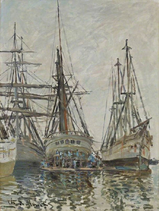 Boats In A Harbour by Claude Oscar Monet