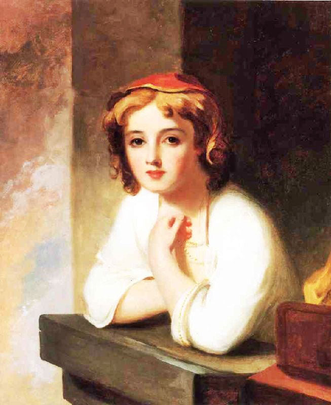 Girl Leaning At A Window by Thomas Sull
