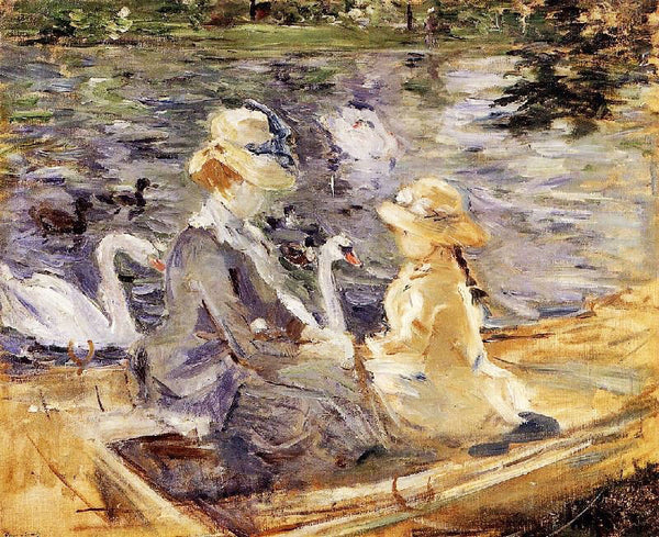 On The Lake In The Bois De Boulogne by Berthe Morisot