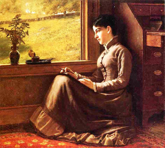 Woman Seated At Window by John George Brown