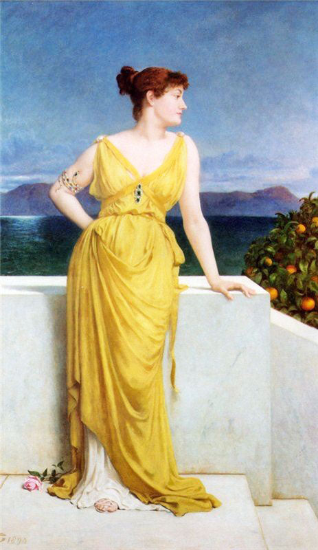 Mrs. Charles Kettlewell In Neo-Classical Dress by Frederick Goodall