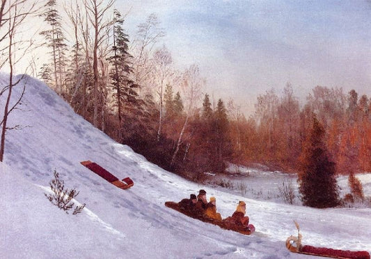 Tobogganing by Albert Bierstadt