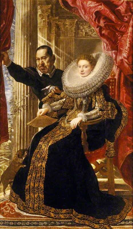 Marchese Maria Grimaldi And Her Dwarf by Peter Paul Rubens