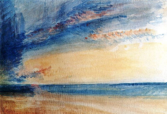 Low Sun And Clouds Over A Calm Sea by Joseph Turner