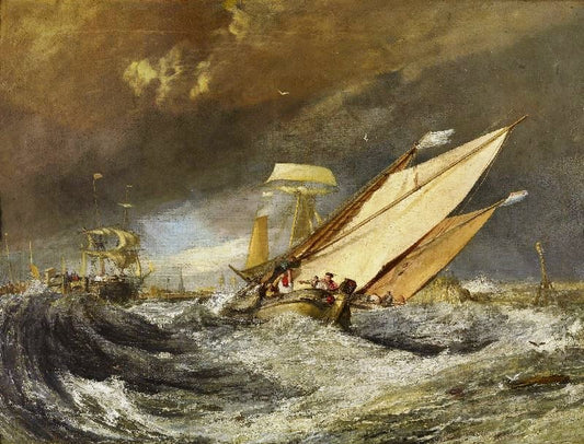 Fishing Boats Entering Calais Harbor by Joseph Turner