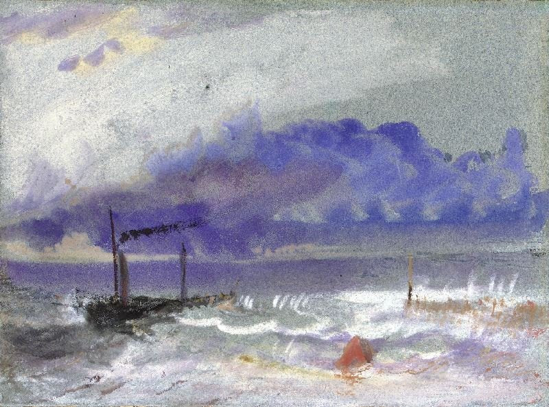 OFF YARMOUTH - A STEAMSHIP OFF THE COAST IN ROUGH WEATHER