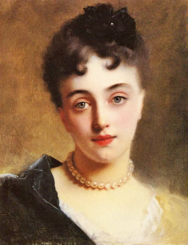 An Elegant Lady With Pearls by Gustave Jean Jacquet