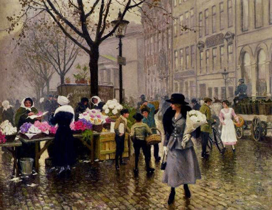 The Flower Market, Copenhagen by Paul-Gustave Fischer