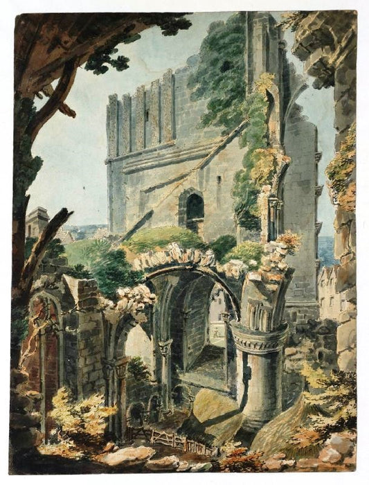 The West Tower Of Malmesbury Abbey, 1791 by Joseph Turner