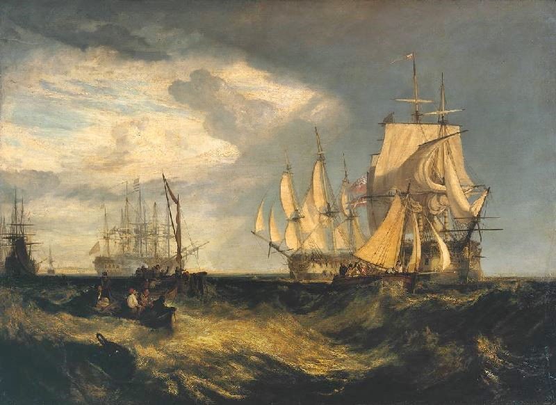 SPITHEAD, TWO CAPTURED DANISH SHIPS ENTERING PORTSMOUTH HARBOUR