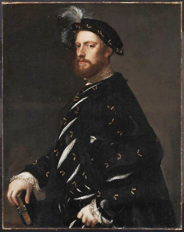 Portrait Of A Man Holding A Book by Titian