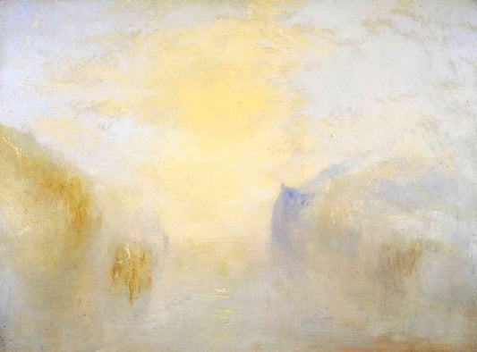 Sunrise, With A Boat Between Headlands by Joseph Turner