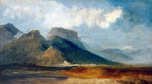 Grenoble Seen From The River Drac With Mont Blanc In The Distance by Joseph Turner