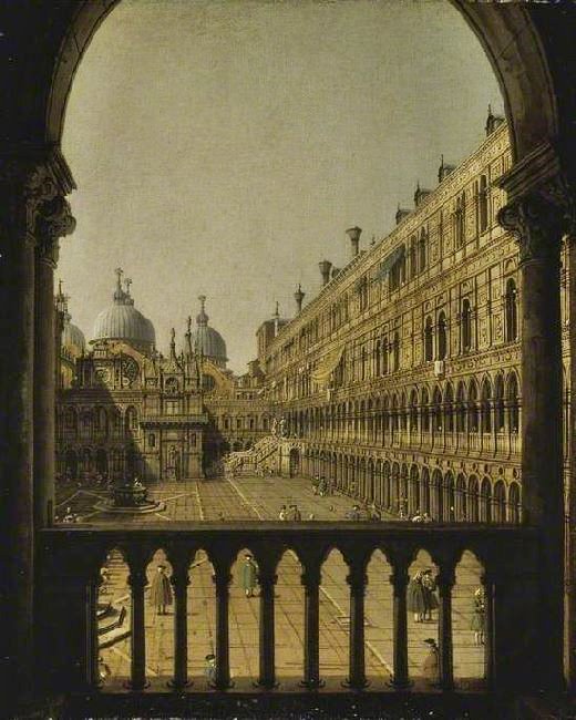 Interior Court Of The Doge’S Palace, Venice by Canaletto