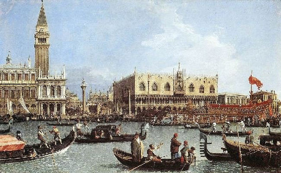 Return Of The Bucentoro To The Molo On Ascension Day by Canaletto