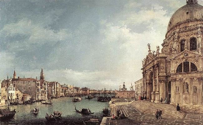 The Grand Canal With S.Maria Della Salute Towards The Riva Degli Schiavoni by Canaletto