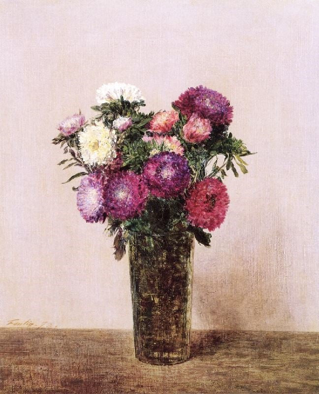 Vase Of Flowers: Queens Daisies by Henri Fantin-Latour