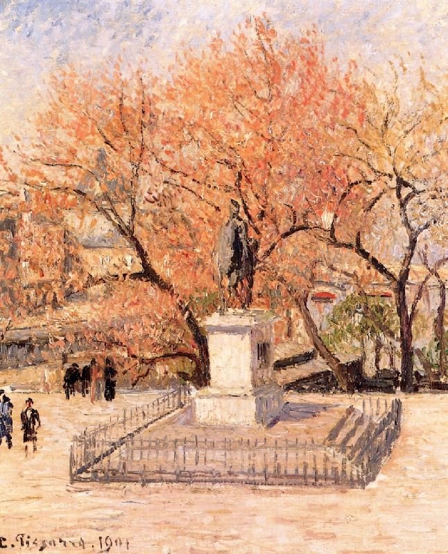 STATUE OF HENRI IV, TREES IN FLOWER