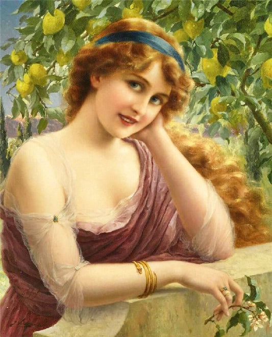 Girl By The Lemon Tree by Emile Vernon