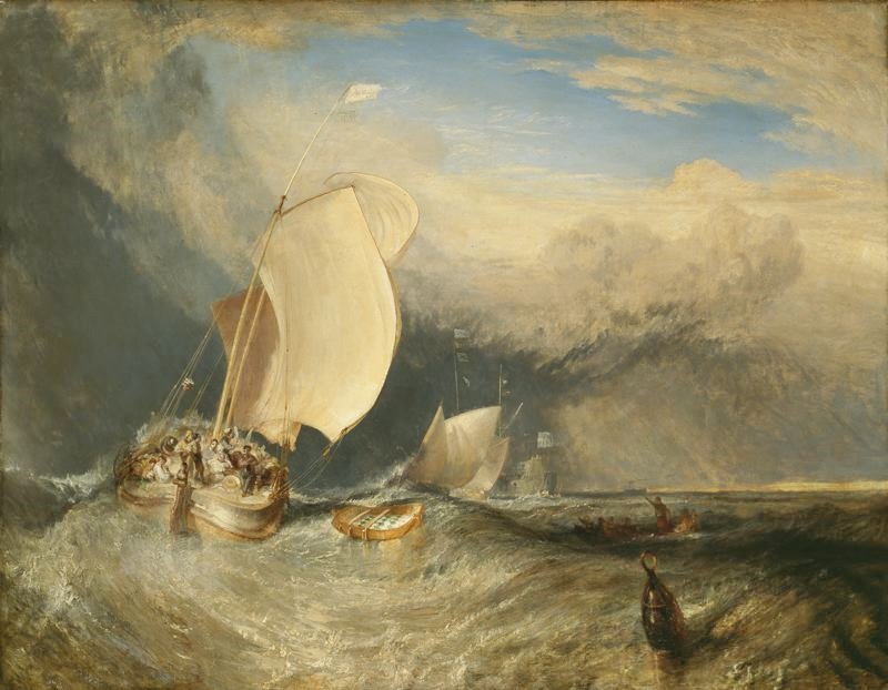 Fishing Boats With Hucksters Bargaining For Fish by Joseph Turner