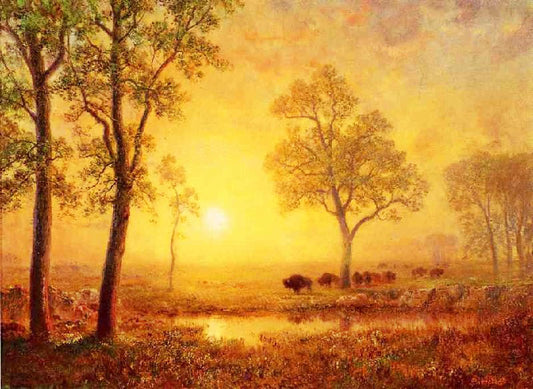 Sunset On The Mountain by Albert Bierstadt