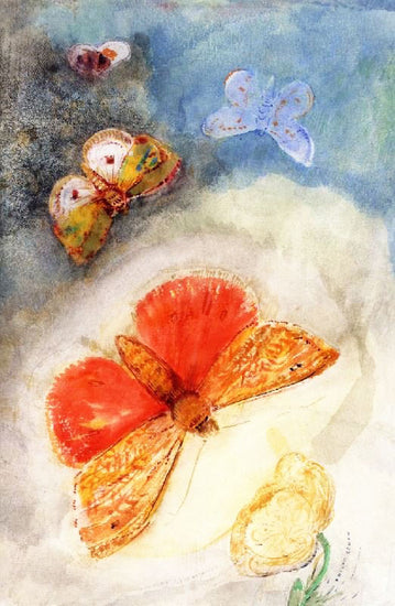 Butterflies And Flowers by Odilon Redon