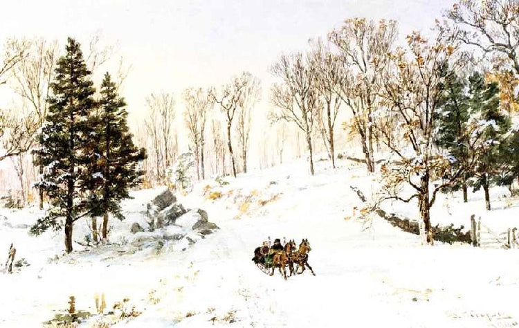 Winter On Rivensdale Road, Hastings-On-Hudson, New York by Jasper Francis Cropse