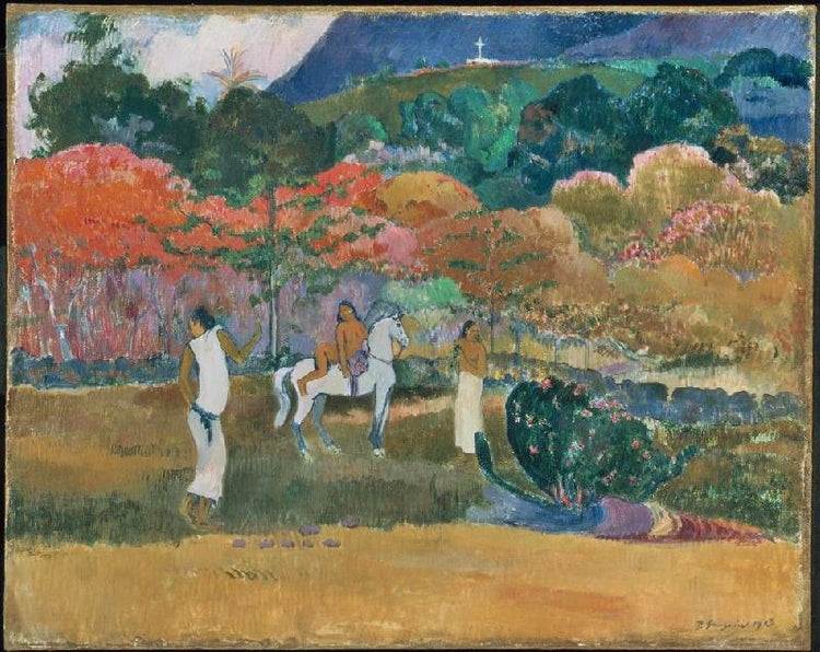 Women And A White Horse by Paul Gauguin