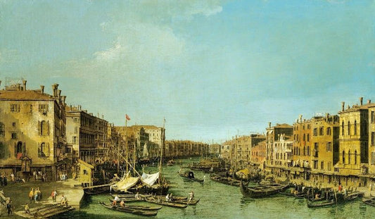 Venice: The Grand Canal From The Rialto To The Palazzo Foscari by Canaletto