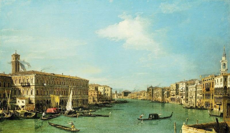 Venice: The Grand Canal Looking North From The Rialto by Canaletto