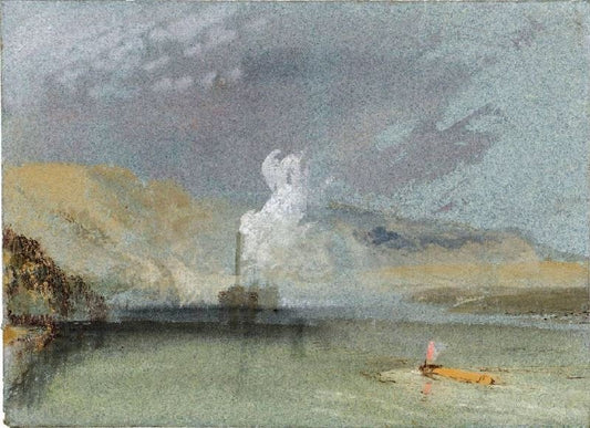 Shoal On The Seine, With An Approaching Steamer by Joseph Turner