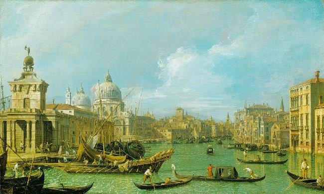 The Grand Canal From The Salute Towards The Carita by Canaletto