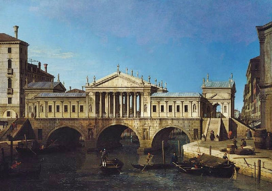 Venice: Caprice View With A Palladio Design For The Rialto by Canaletto