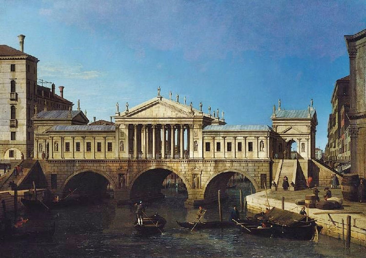 Venice: Caprice View With A Palladio Design For The Rialto by Canaletto