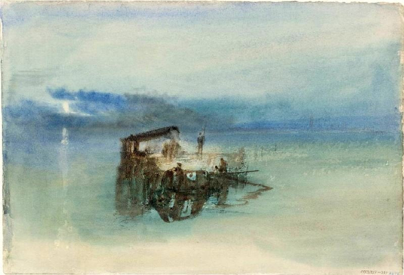 FISHERMEN ON THE LAGOON, MOONLIGHT
