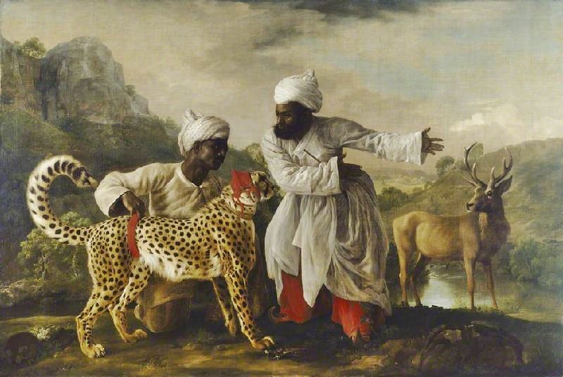 Cheetah And Stag With Two Indians by George Stubbs