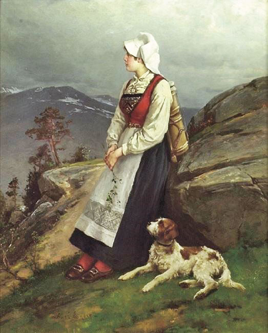 YOUNG WOMAN WITH DOG