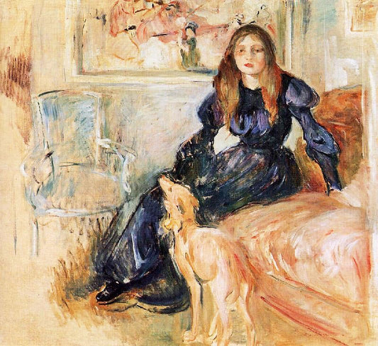 Julie Manet And Her Greyhound, Laertes by Berthe Morisot