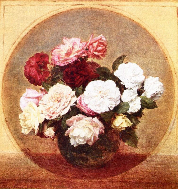 A Large Bouquet Of Roses by Henri Fantin-Latour