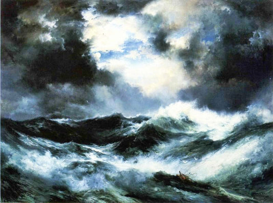 Moonlit Shipwreck At Sea by Thomas Moran