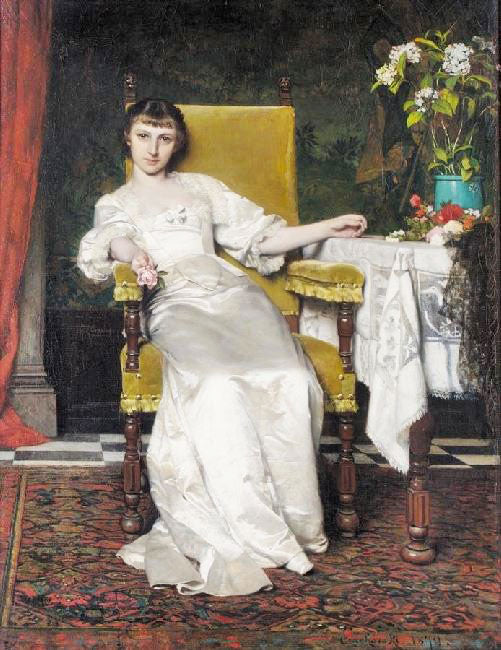 Lady With A Rose by Władysław Czachórski