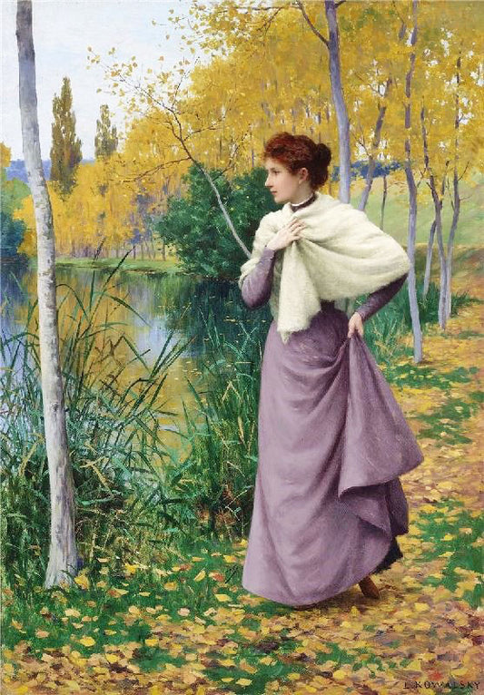 Autumn On The Shore Of The Lake by Leopold Franz Kowalski