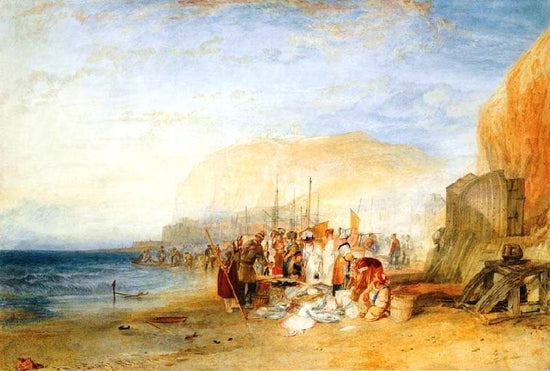 Hastings, Fish Market On The Sands, Early Morning by Joseph Turner