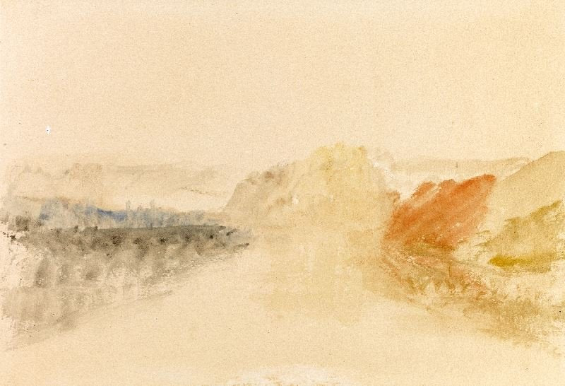 RIVER SCENE, A FORT ABOVE
