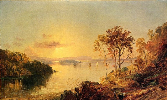 Figures On The Hudson River by Jasper Francis Cropse