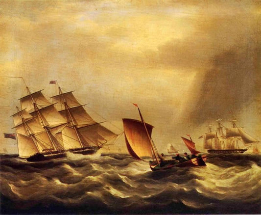 Shipping In Rough Seas by James E. Buttersworth