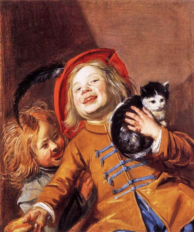 Two Children With A Cat by Judith Leyster
